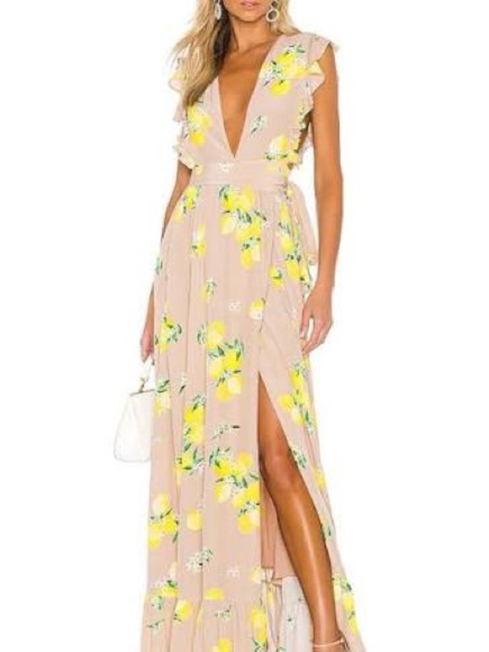 Majorelle Sweet Pea Dress in tan and lemon